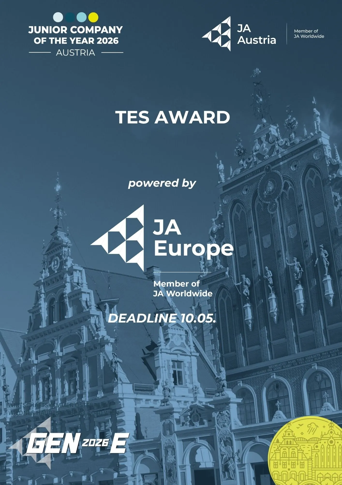 Plakat TES Award, powered by JA Europe